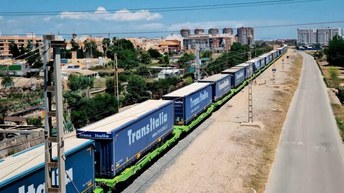 Ferroviaria containers at train