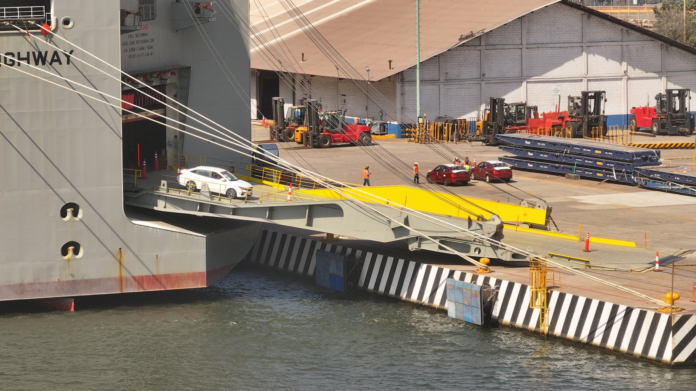 Ship at The Port of Lázaro Cárdenas