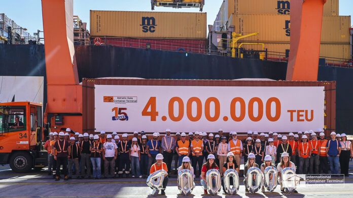 Adriatic Gate Container Terminal, ICTSI's operation at the Port of Rijeka in Croatia, has handled four million TEUs.